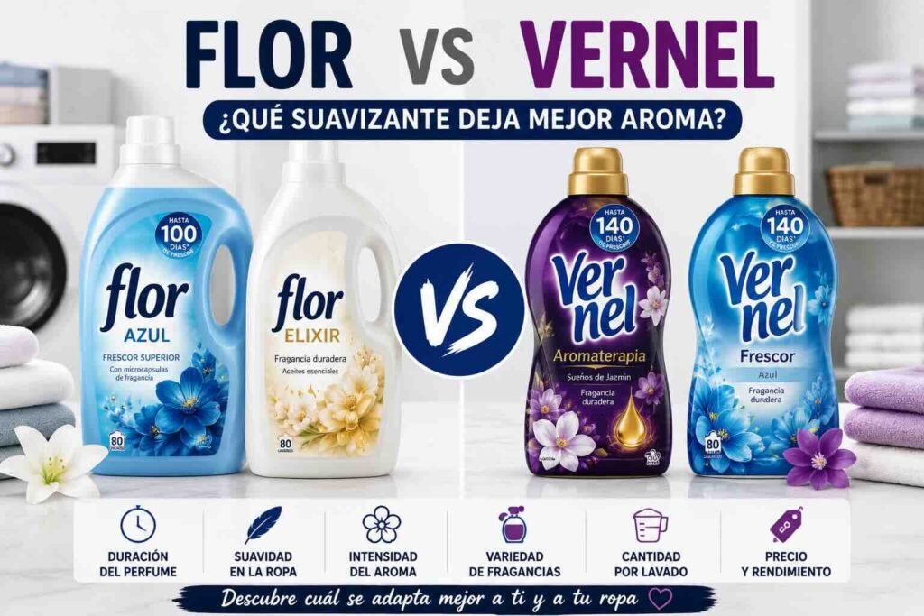 Flor vs Vernel: ¿qué suavizante deja mejor aroma?