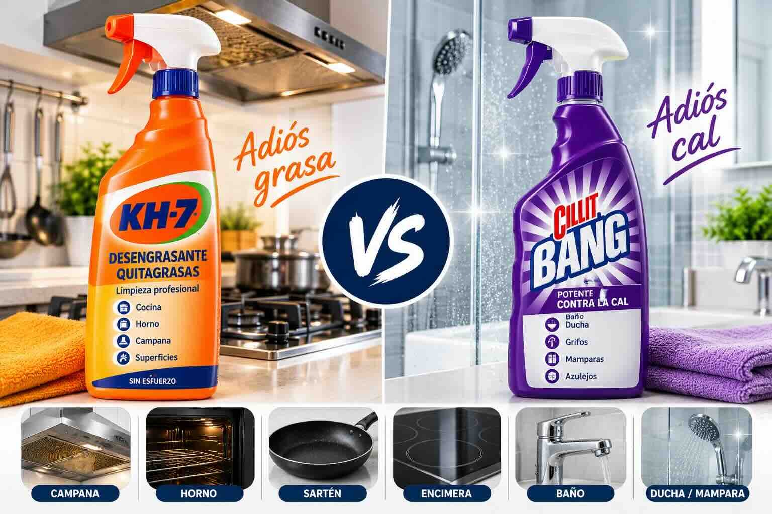 Cillit Bang vs KH-7: ¿cuándo utilizar cada uno?