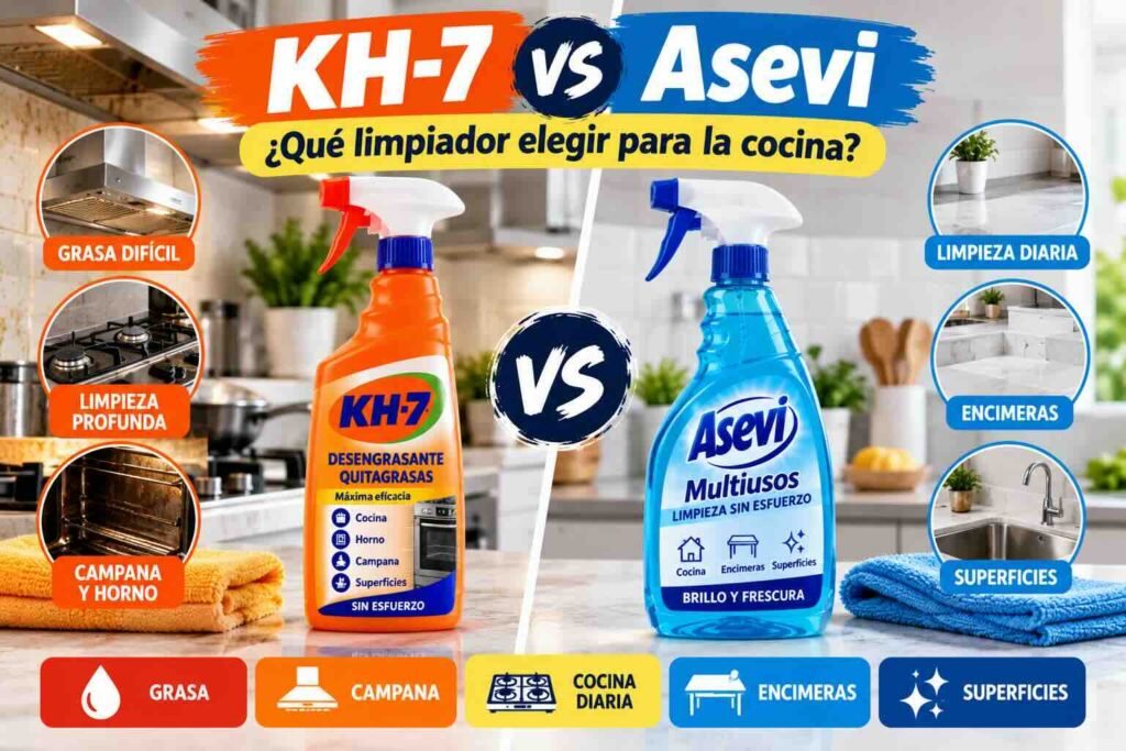 KH-7 vs Asevi: ¿qué limpiador elegir para la cocina?