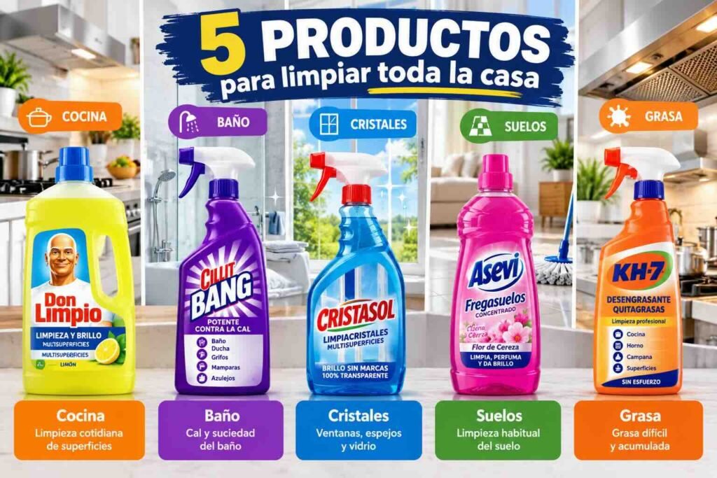 Los 5 productos que merece la pena tener para limpiar toda la casa