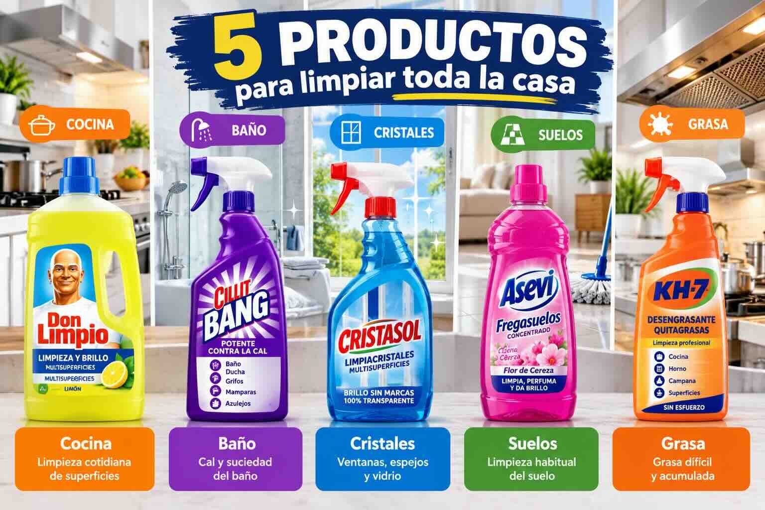 Los 5 productos que merece la pena tener para limpiar toda la casa