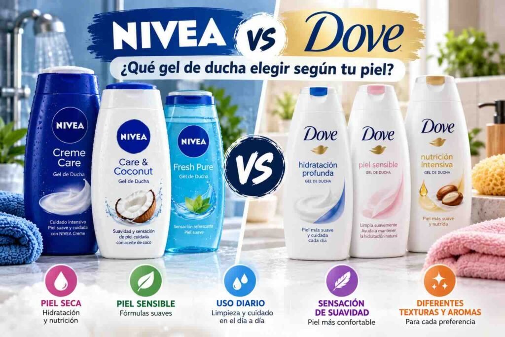 Nivea vs Dove: ¿qué gel de ducha elegir según tu piel?
